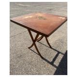 Vintage Folding Table With Floral Design
