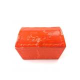 Red Ceramic Lidded Box With Embossed Design