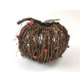 Handcrafted Grapevine Pumpkin Sculpture