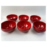 6 Crate & Barrel Red Bowls