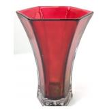 Hoosier Ruby Red Glass Vase 10.25 Inches