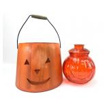 Wooden And Glass Jack-Oï¿½-Lantern Set