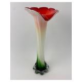 Murano Style Hand Blown Glass Vase