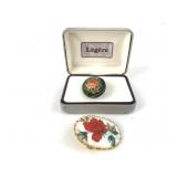 Legere Handpainted Russian And Floral Brooches