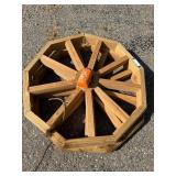 Wooden Wagon Wheel Outdoor Decor