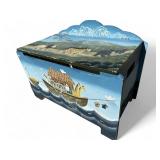 Noahï¿½s Ark Handpainted Storage Bench