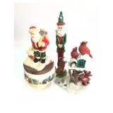 Christmas Santa And Bird Figures Set
