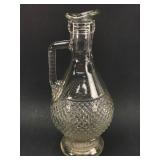 10-Inch Clear Glass Diamond Pattern Pitcher