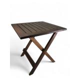 Wood Folding Table With Slatted Top