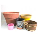 5 Planters In Various Materials