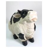 Black And White Cow Figurine 8 Inches Tall