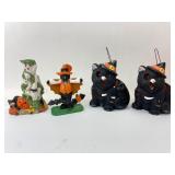 Halloween Cat And Ghost Candleholders Set