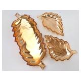 Jeannette Iridescent Marigold Leaf Dishes Set