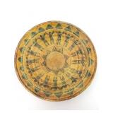 Decorative Bowl With Painted Figures And Pattern