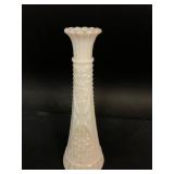 White Milk Glass Bud Vase 9 Inches