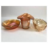 3 Early 20th C. Marigold Carnival Glass Pieces
