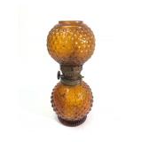 Amber Glass Hobnail Oil Lamp 6.5ï¿½
