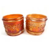 Fenton Marigold Carnival Glass Powder Jars