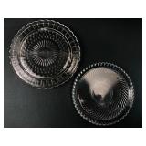 Two Pressed Glass Platters With Patterns