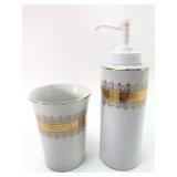 Andre Richard Regal Gold Soap Dispenser & Cup