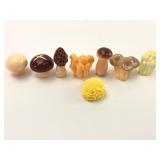 Mini Resin Mushroom Figurines Set Of 8