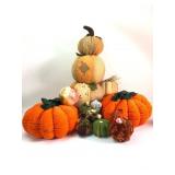 Fabric, Foam & Glitter Pumpkin Decor Set