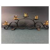 Wrought Iron & Brass 5-Candle Holder