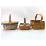 Longaberger Baskets Handwoven Set Of 3