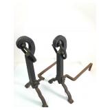 Wrought Iron Fireplace Andirons
