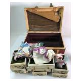 Vintage Suitcase With 8 Drawers & Hankies