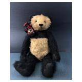 Vintage Mohair Teddy Bear With Bow & Bell