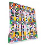 Vtg Patchwork Tie Quilt 74.5 X 92