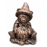 Concrete Painted Bear With Pumpkin Statue
