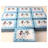 10 Snowman Tin Boxes 7.5ï¿½ X 5.5ï¿½