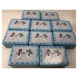 10 Metal Snowman Tins