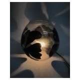 IKEA Glass Lamp With Black Floral Design