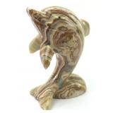 Onyx Carved Dolphin Figurine 6 Tall
