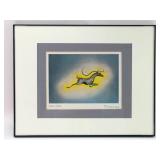 Motion In Blue Lithograph By Maracle