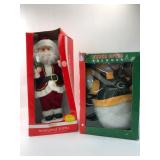 Animated Santa & Fiber Optic Snowman
