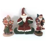 Santa Figurines & Wood Decor Set