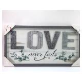 Love Never Fails Wall Sign
