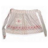 Vtg Hand Sewn & Embroidered Polka Dot Apron