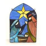 Stained Glass Nativity Scene Panel 17ï¿½12 Inches
