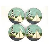 4 Warren Kimble Coastal Breeze Plates