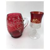 Ruby Glass Mug & 1898 Goblet Set