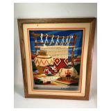 D. Day 1986 Framed Textile Art 26 X 22ï¿½