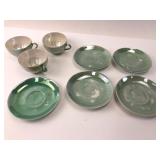 Made In Japan Lusterware Cups & Saucers Set