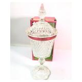 Indiana Glass Diamond Point Chalice Ruby Band