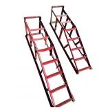 Red Metal Automotive Ramps