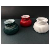 3 Small Glass Shades 4 Inches Tall